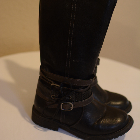 little girls black boots